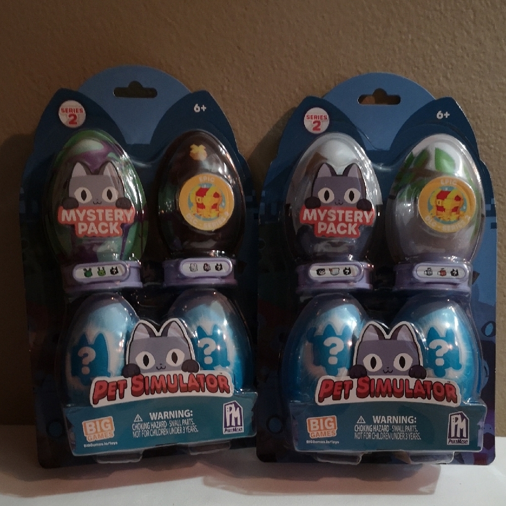 Pet Simulator Mystery Pack Series 2 Bundle of Two with Four "Eggs" Each Pack